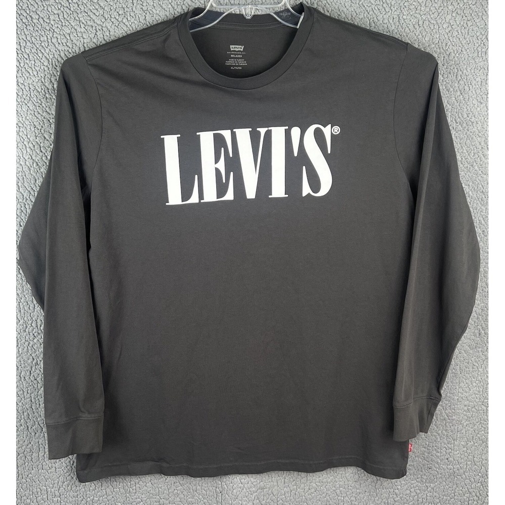 Levi's Shirt Mens XL Gray Long Sleeve Relaxed Fit‎ Graphic Logo NWT​